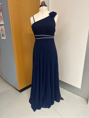 Elegantes dunkelblaues Abendkleid / Festkleid – bodenlang