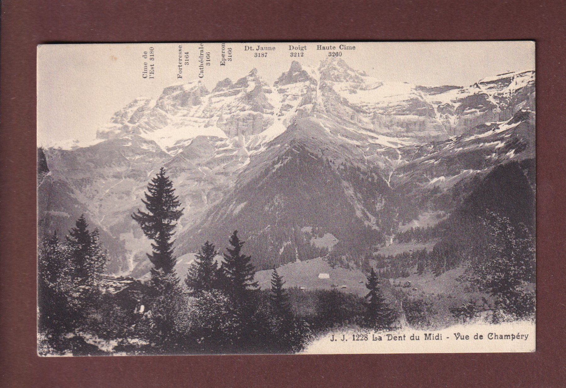 Cartes postales: DENTS DU MIDI vues de Champéry – D'occasion à Pully par nicecards-shop