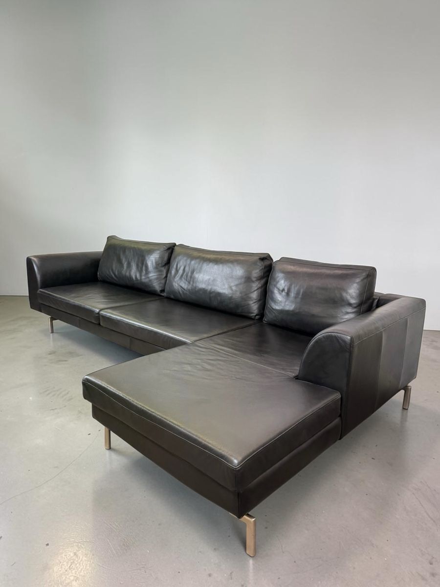 Sofas: Ecksofa aus echtem Nubukleder, schwarz – Gebraucht aus Bachenbülach von Sofalab.swiss 8