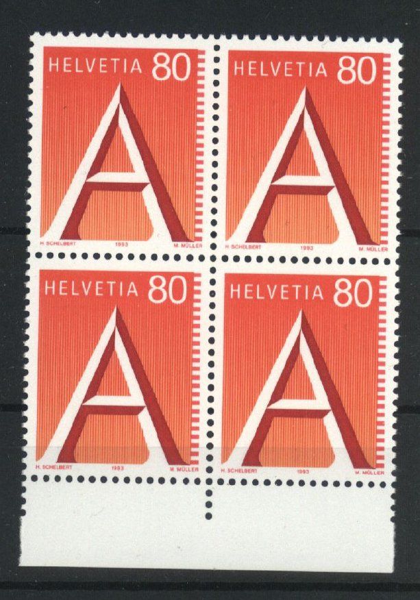 Tutti i francobolli: 1993, A-Post-Marke, Viererblock ** – Nuovo (secondo la descrizione) da Willisau venduto da Vollstempel