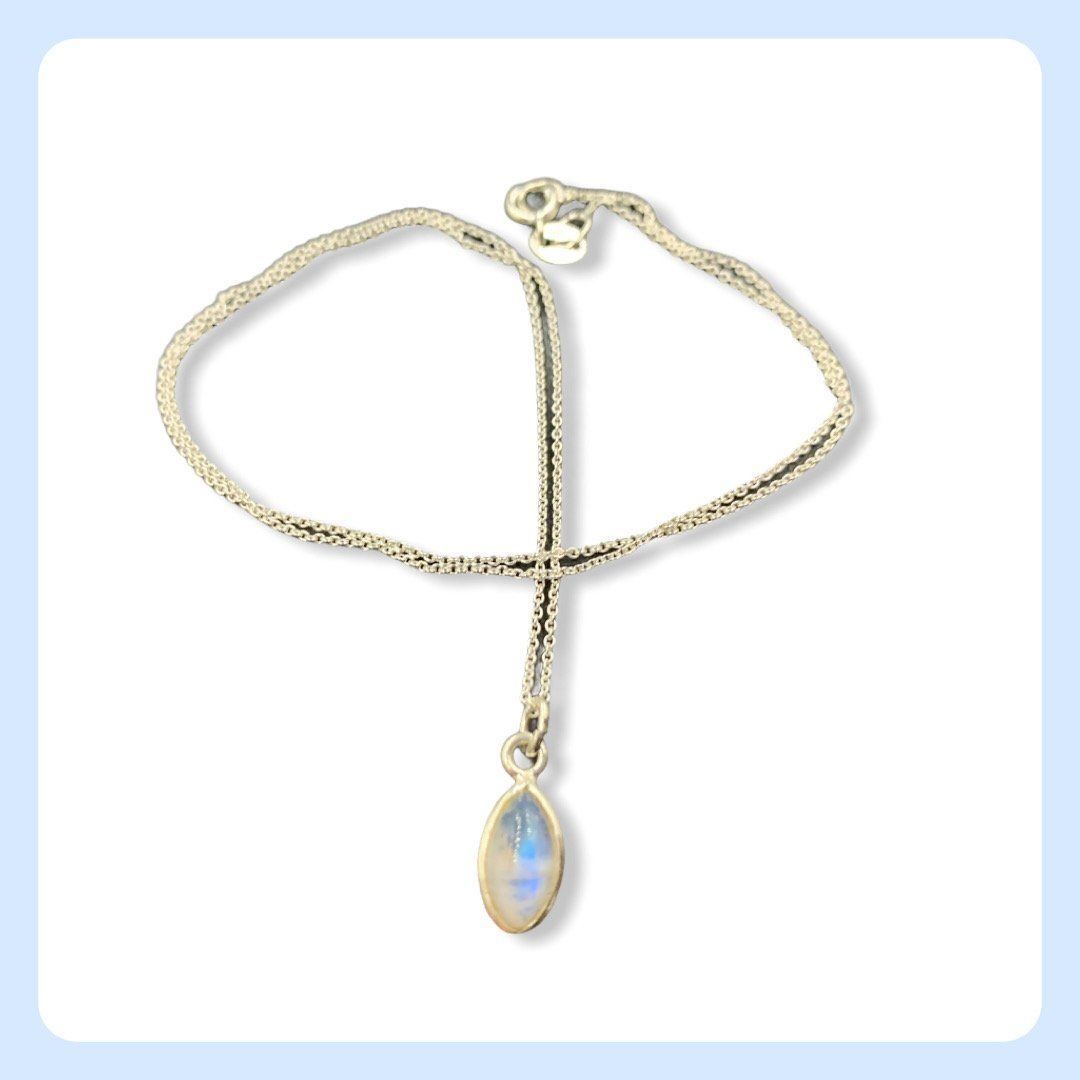 Catenine: Mondstein Kette, Mondstein Anhänger – Nuovo e nell'imballaggio originale da Zürich venduto da Mevas_Silber 2
