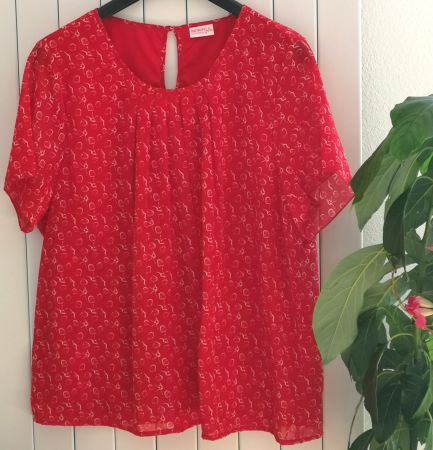 Sommerliche Kurzarm - Bluse Gr. XL, fairer Versand