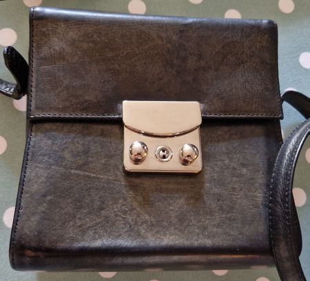 Vintage „Greta“ Leder-Umhängetasche Crossbody Bag Echtleder