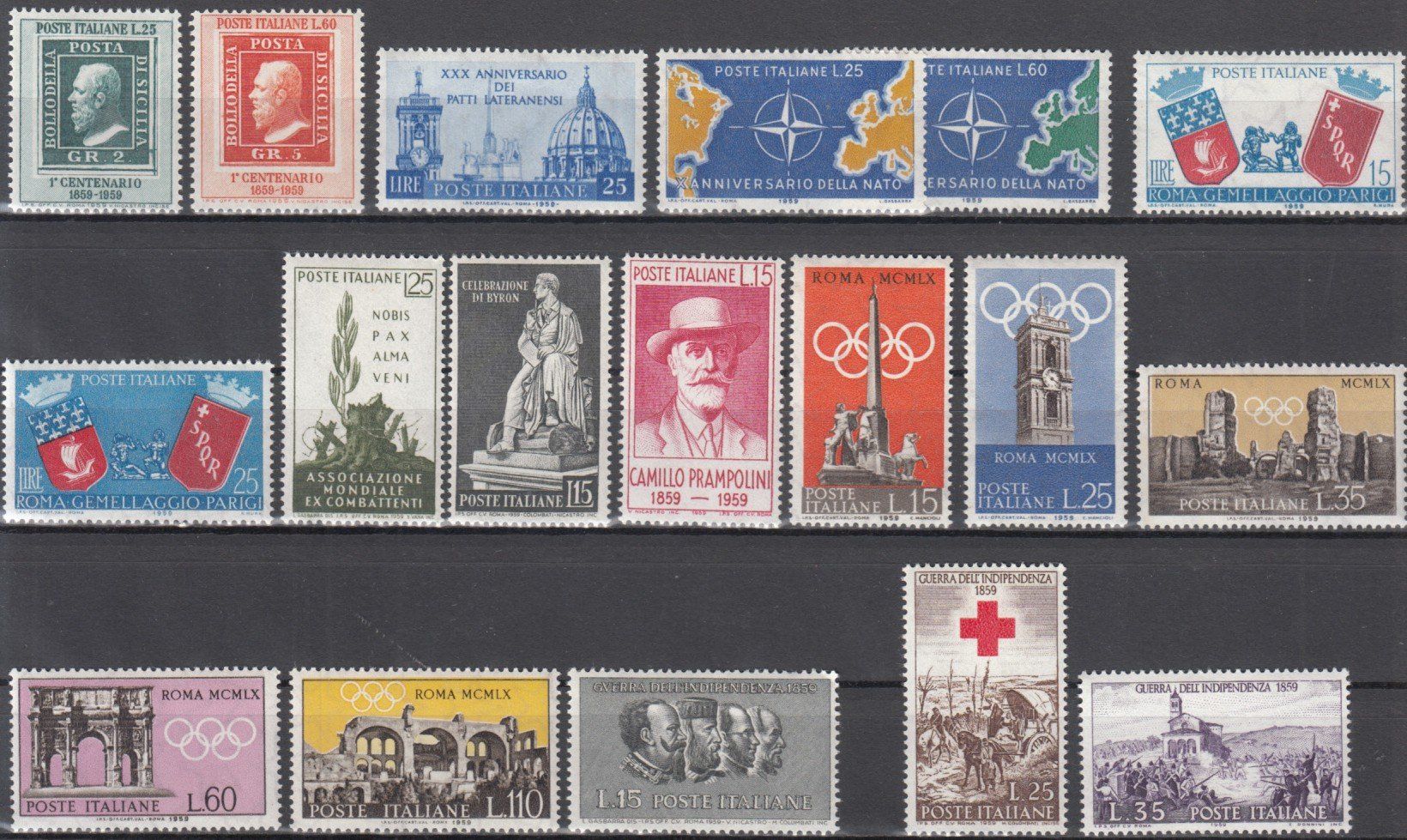 Tous les timbres: Italien 1959 ** / * – D'occasion à Bürglen TG par StampGraf 1