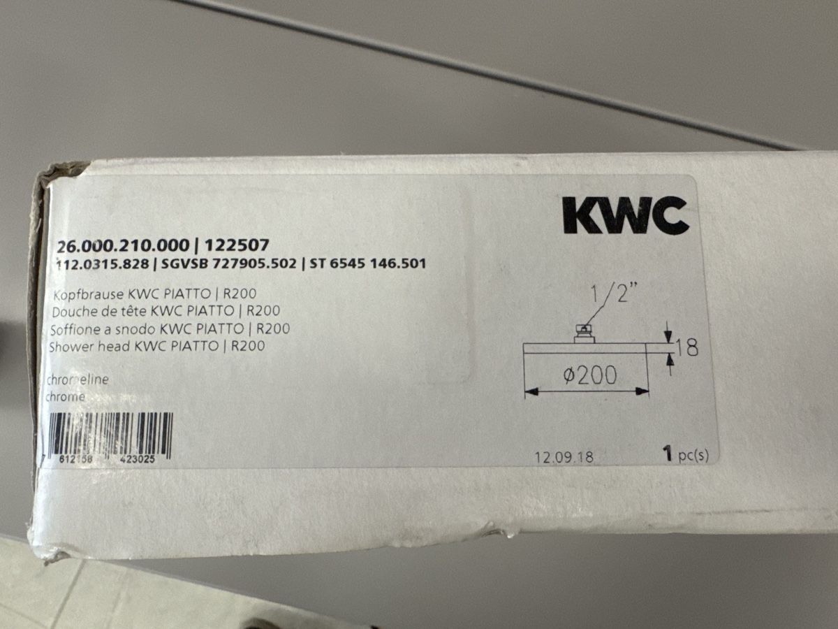 Kwc Duschbrausen: Kopfbrause KWC Piatto R200 – Neu und originalverpackt aus Einsiedeln von Shkurte_K