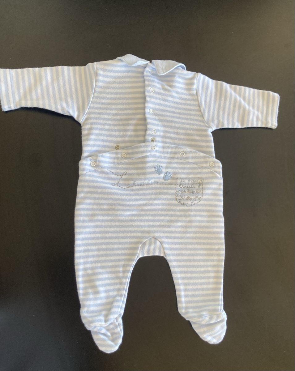 Pagliaccetti: Combinaison bébé rayée bleu et blanc 1 mois 54 cm – Usato da Chêne-Bougeries venduto da GiovannaDiLoreto 1