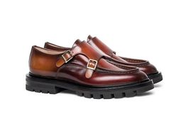 Santoni NEU Monk Lace Schuhe Loafer Leder Gr.38.