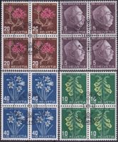 1948, J125-J128 PJ, Viererblöcke mit Ersttags-Stempel K: 300