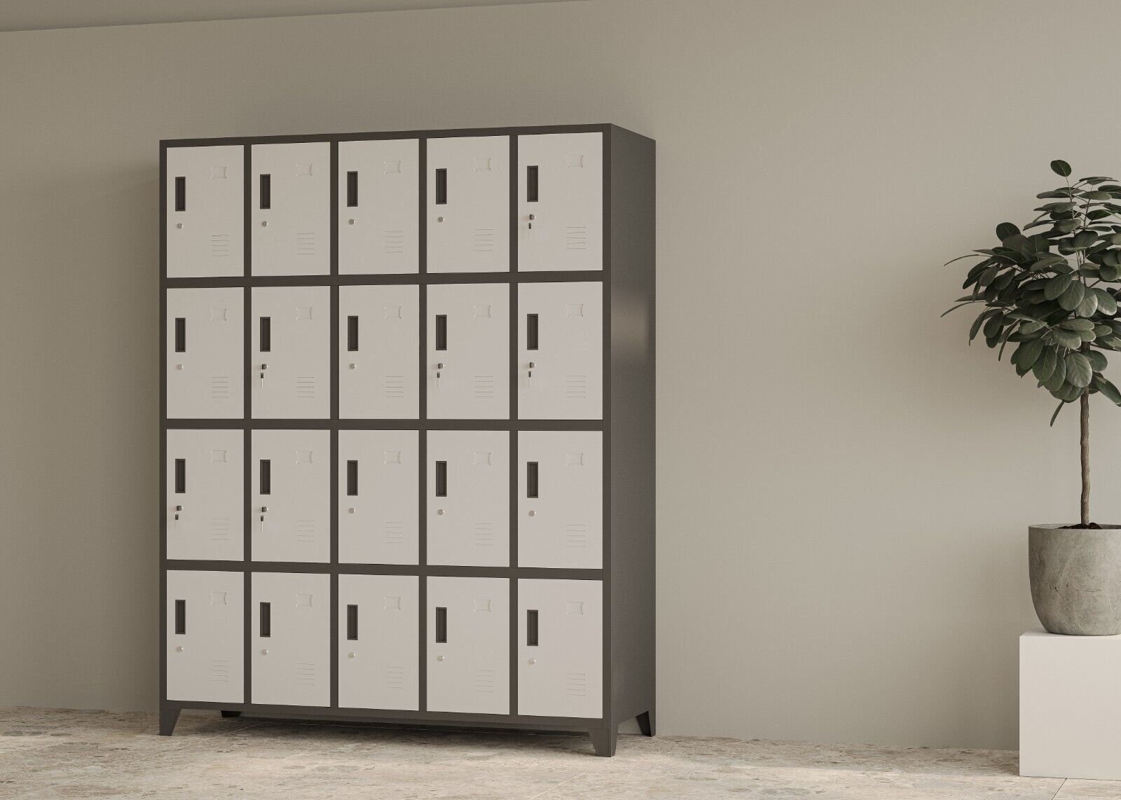 Armadi: Schliessfachschrank 20 Fächer - Anthrazit/Weiss – Nuovo e nell'imballaggio originale da Wallenwil venduto da toesstal-vertrieb 6