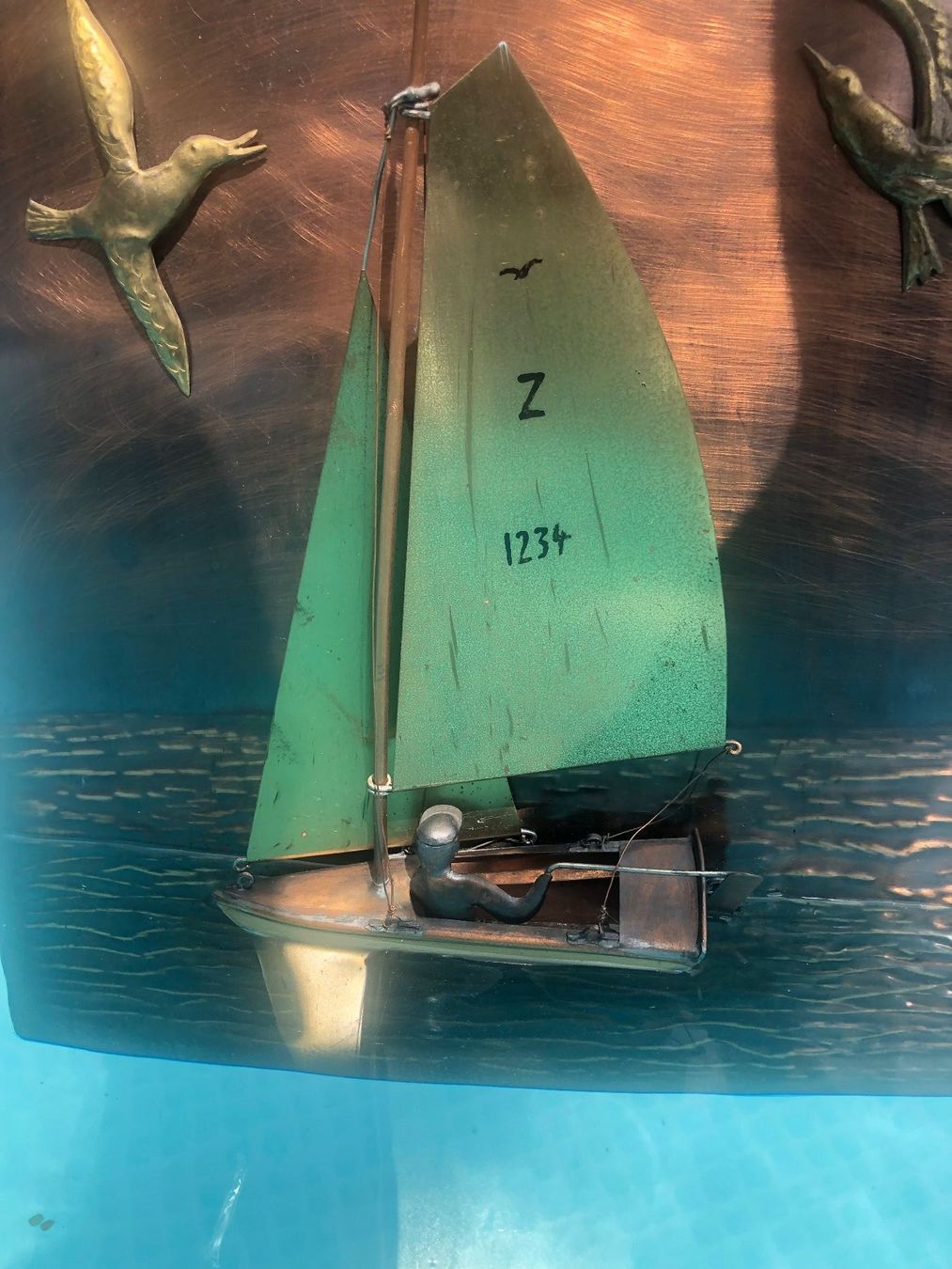 Foto & Immagini: KUNST Kupferbild Segelboot mit möven – Usato da BERNECK venduto da kappi321 2