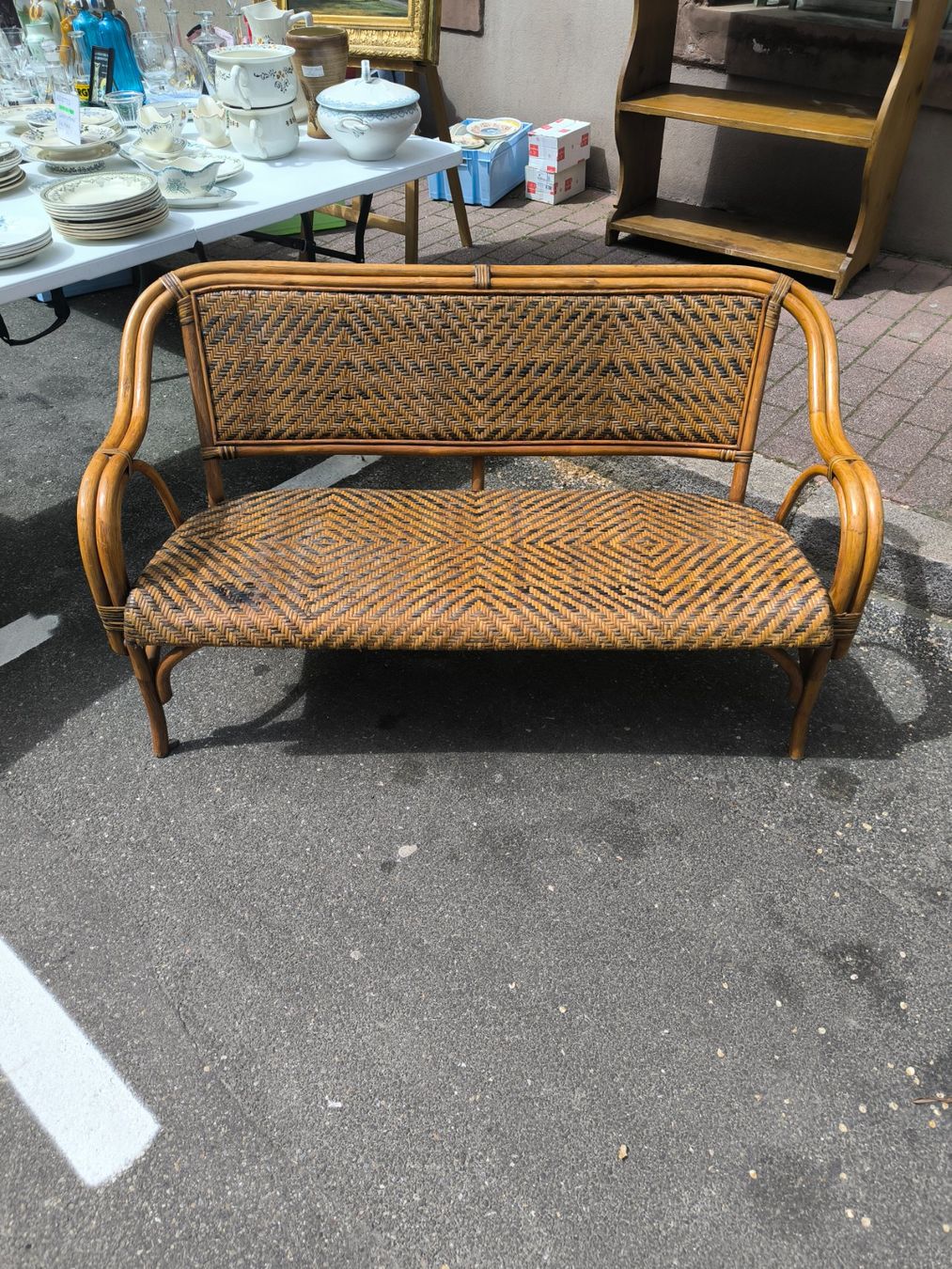 Divani: Banquette rotin – Usato da Wittenheim venduto da LeGrenierdeSam 1