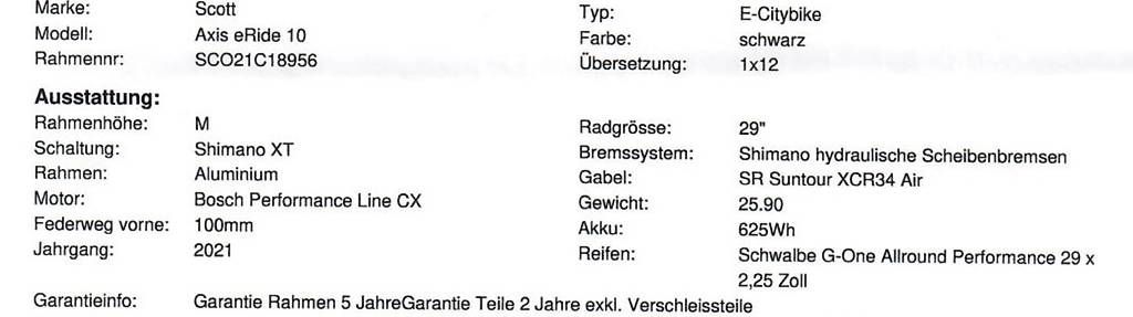 Scott Biciclette: E-Bike Scott Axis eRide 10 – Usato da Lohn-Ammannsegg venduto da Uranus2001 4