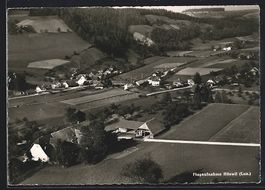 Hüswil /Luz., Ortsansicht mit Eisenbahn