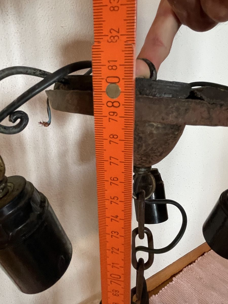 Kronleuchter & Deckenlampen: Vintage Eisen Lampe, Deckenlampe, Durchmesser 47cm Top! – Gebraucht aus Maur von Mikado11 5