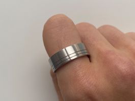 Xenox Silberne Edelstahl Band Ring