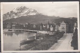 Ak Luzern Schwanenplatz Und Pilatus LU 1924