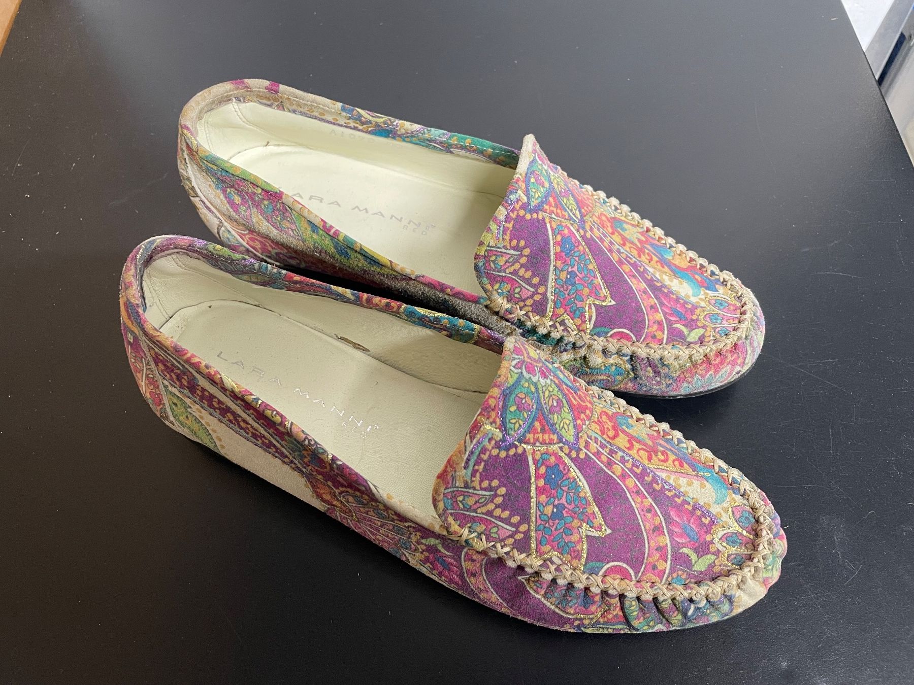 Scarpe da donna: Sommerhit Damen-Slipper/Mokkasins gemustert Gr.38 – Usato da Winterthur venduto da moschtli20 1