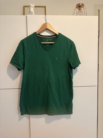 T-shirt Tommy Hilfiger col V vert taille S 