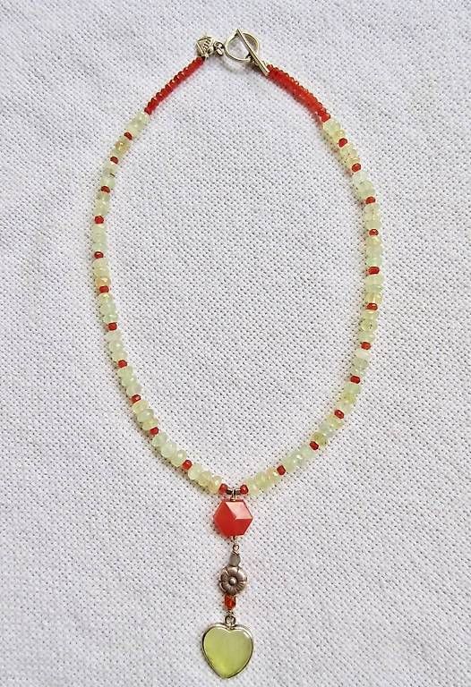 Ketten: Collier coeur citrine - citrine et cornaline - argent – Neu (gemäss Beschreibung) aus Lausanne von jso_lm6q 1