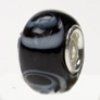 Glas Bead (No 41) schwarz weiss - Neu