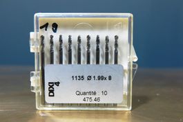 9x Mikrobohrer VHM Dixi 1135, 1.99mm Dur