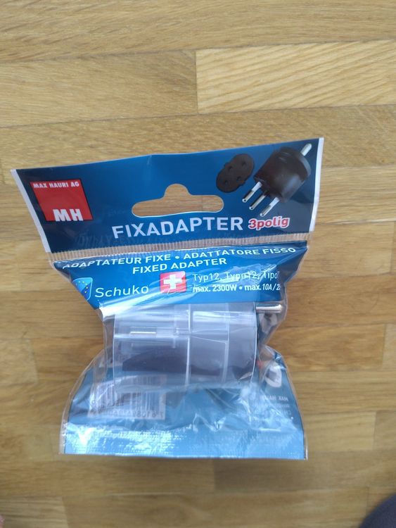 Adapter Fix Deutschland Stecker Schuko DE Typ 12 Max Hauri | Kaufen auf ...