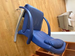 Rolf Benz Sessel Leder blau gebraucht guter Zustand