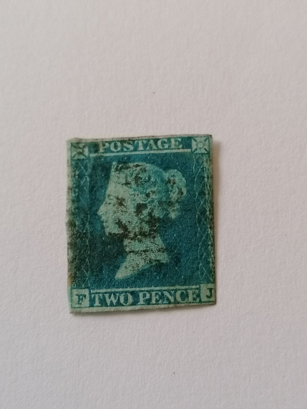 Alle Briefmarken: Two pence blue 1841, Platte 4  – Gebraucht aus Happerswil von tschergi