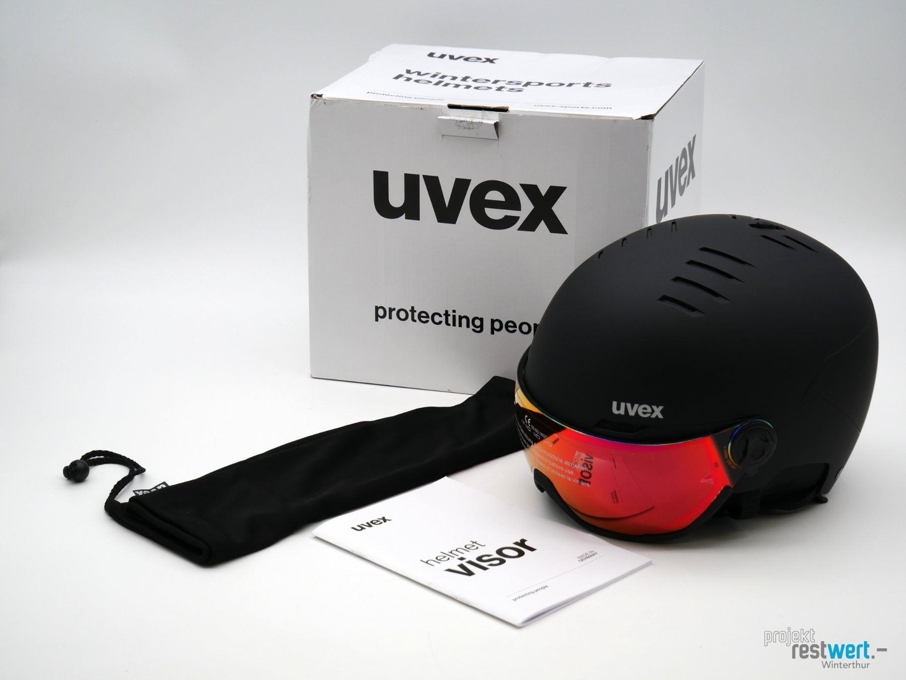 Uvex Caschi: UVEX Wanted Visor Skihelm – Nuovo e nell'imballaggio originale da Winterthur venduto da Restwert_Winterthur