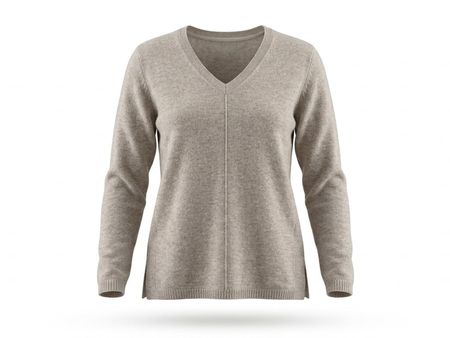 Cashmere V-Neck Sweater beige