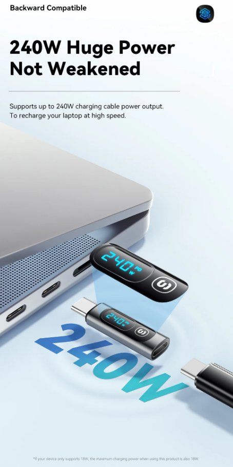 Unità & Adattatore: 240W 100W USB C zu USB C 3.0 OTG Adapter USB Typ-C – Nuovo e nell'imballaggio originale da Romanshorn venduto da pfimex 3