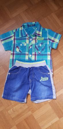 Shorts + Hemd für Knaben, 12 Monate (Gr. 80)