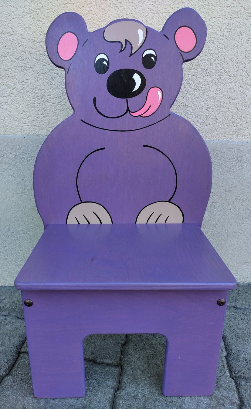 Stühle: Kindermöbel / Stuhl Bär lila – Neu (gemäss Beschreibung) aus Stettfurt von deltacharlie1