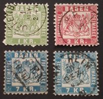 Baden Mi-Nr.23-25 a/b gestempelt 190 Fr