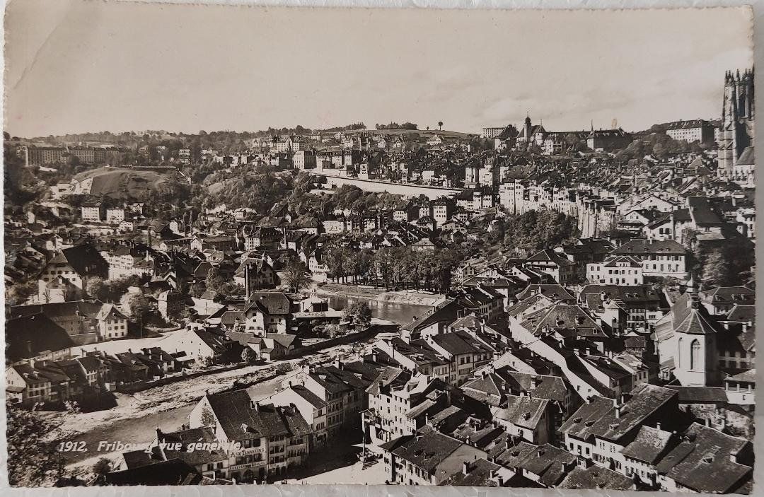 Ansichtskarten: FRIBOURG - Vue générale – Gebraucht aus Delémont von Domdom1
