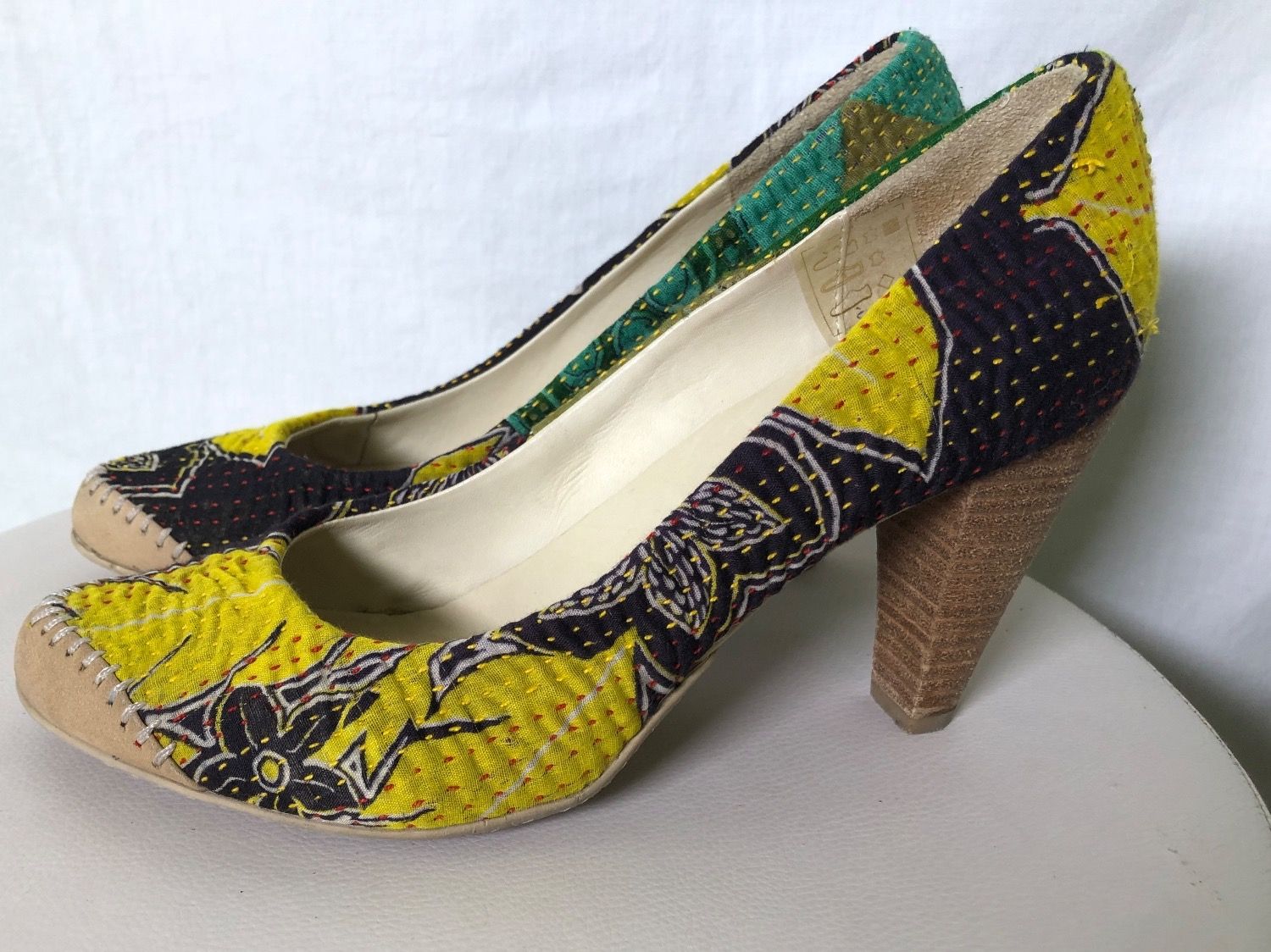 Damenschuhe: Escarpins Terra Plana patchwork vert et jaune 39 – Neu (gemäss Beschreibung) aus Coppet von Vanessamode 1