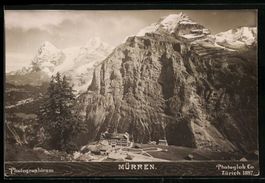 Fotografie Mürren, Ortsansicht mit Gebi