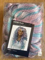 Frauen-Perücke türkis-lila / Perruque femme turquoise-Lila