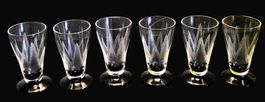 Art Deco mini Gläser 6 mini verres h. 6,5 cm