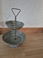 kleine Etagere, Metall, grau, vintage, ca. 22cm