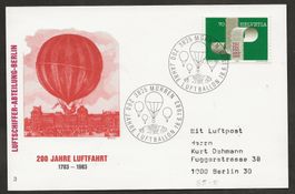 Ballon Schweiz 1983 Mürren Luftpost