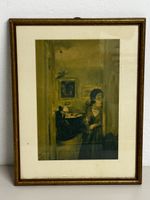 Kunstdruck Adolph Menzel „Wohnzimmer mit Menzels Schwester“