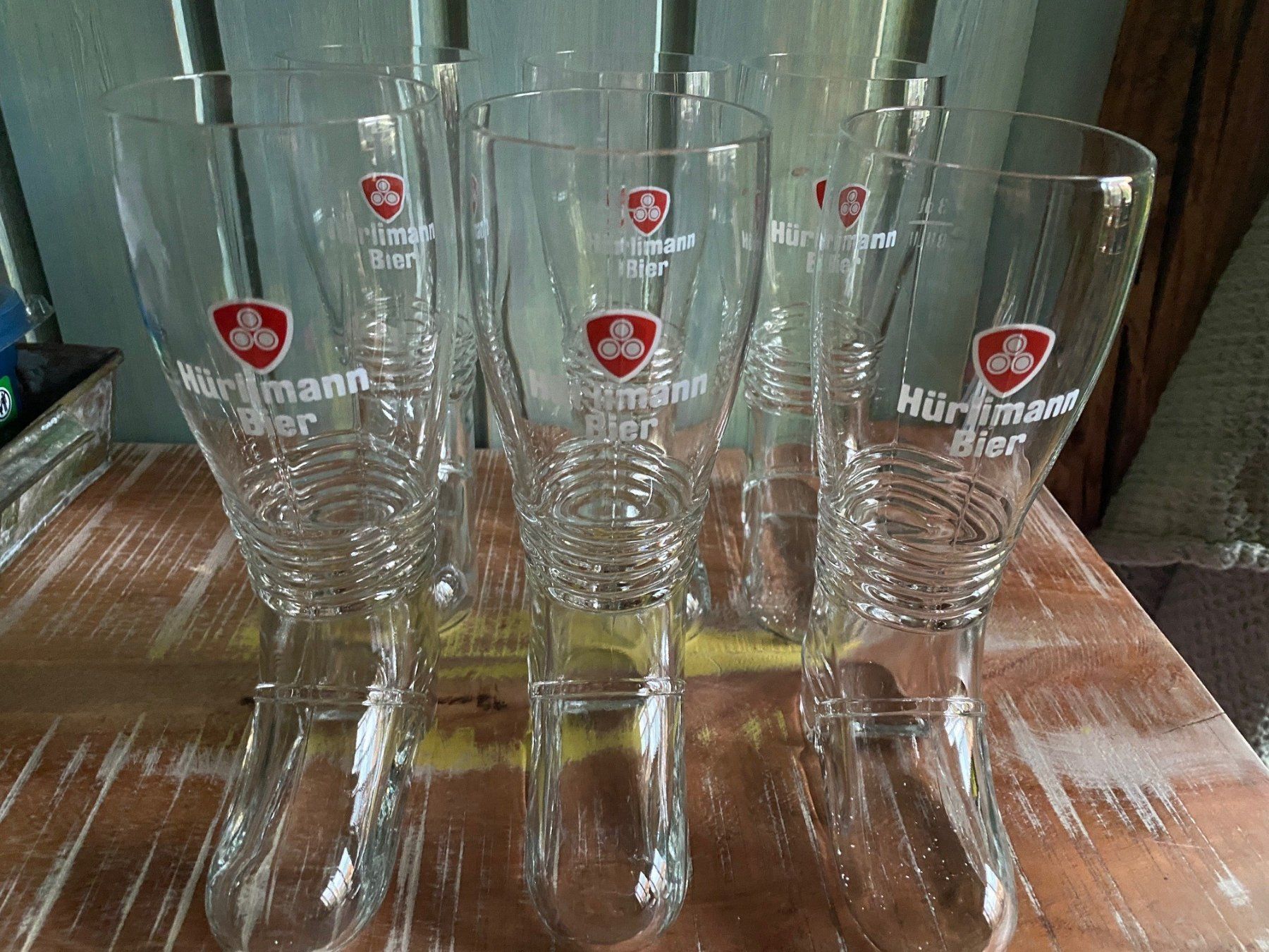 Hürlimann Bicchieri: Biergläser Stiefel Hürlimann – Nuovo (secondo la descrizione) da Bätterkinden venduto da Aendru64 2