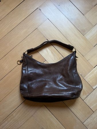 IL BISONTE - Leder Handtasche dunkelbraun