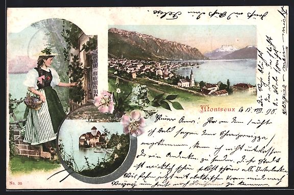 Cartoline postali: Montreux, Ortsansicht mit Halbinsel, Dam – Usato da Berlin venduto da bartko-reher