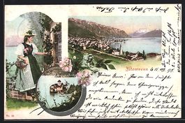Montreux, Ortsansicht mit Halbinsel, Dam