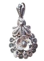 Anhänger Jugendstil antik - Blüte Silber