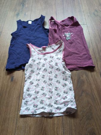3 Mädchen Unterhemden Gr. 110/116 Top Shirt Sommer ab 1.-