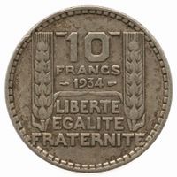 Frankreich 10 Francs 1934 Silber