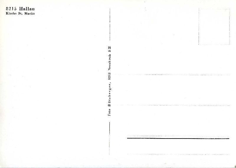 Cartoline postali: Hallau - Kirche St. Moritz + ca. 1950 – Usato da Emmenbrücke venduto da teestube 1